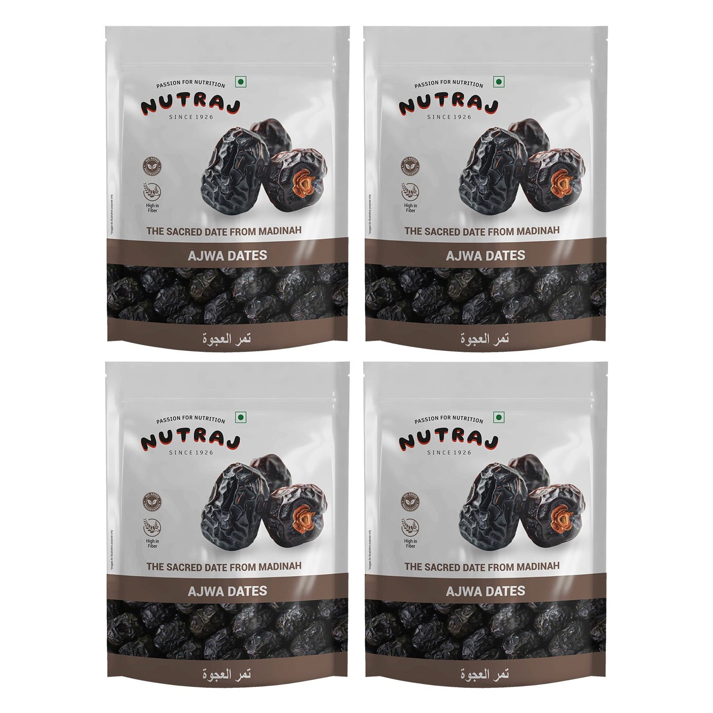 Ajwa Dates Khajoor 500gm Pack of Four