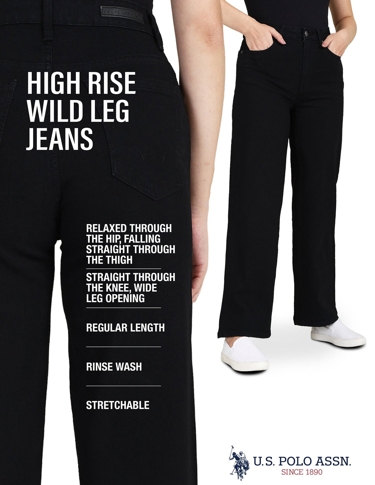 High Rise Wide Leg Jeans