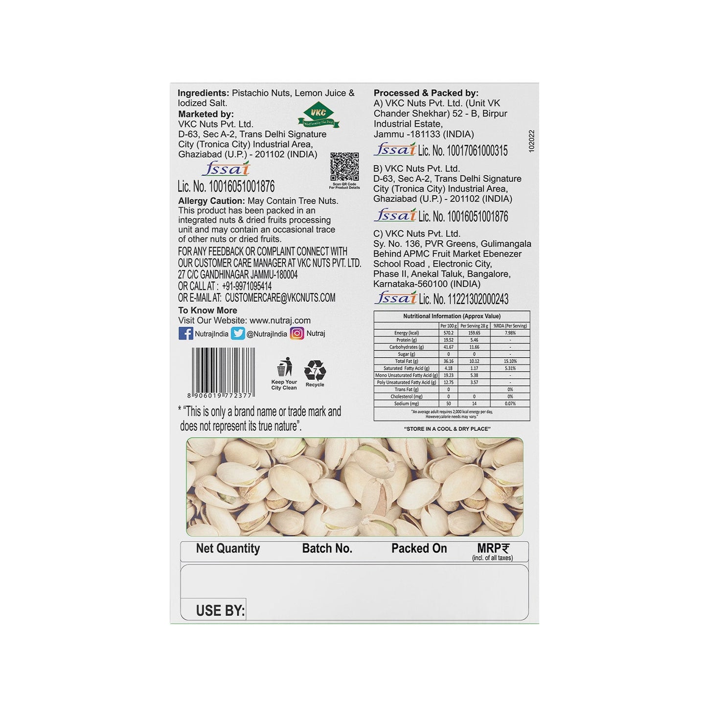Nutraj Dry Fruits Combo 400g - California Almonds, Pista 200g Each