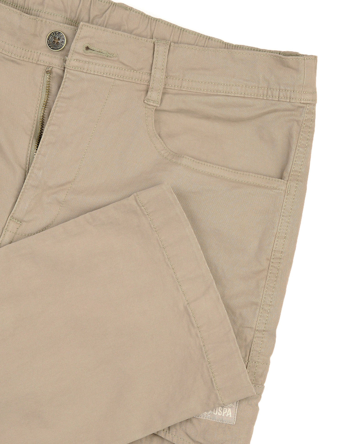 Mid Rise Straight Fit Twill Cargos