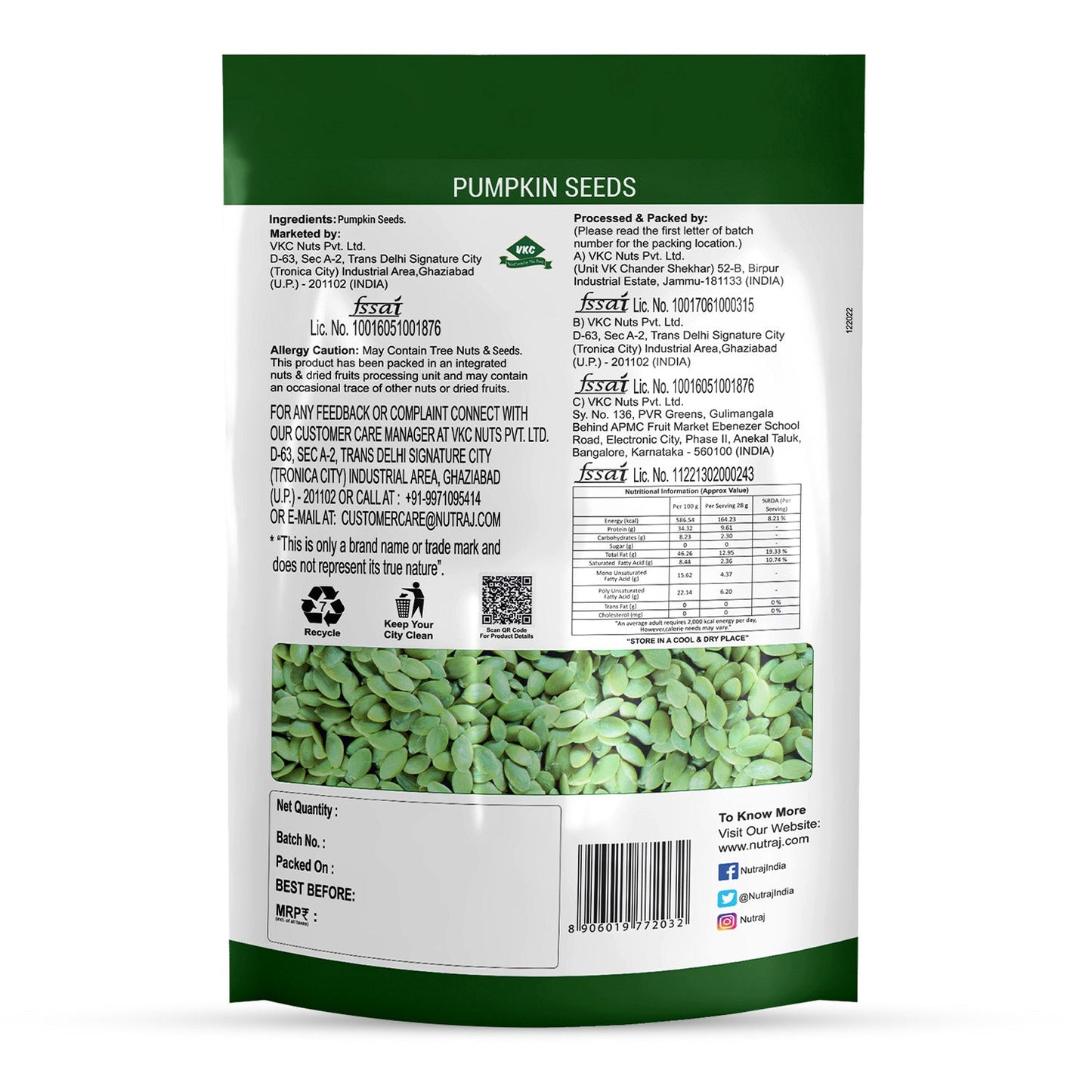 Nutraj Seeds 800g Combo - Pack of 4 (Pumpkin Seeds 200g, Chia Seeds 200g, Flax Seeds 200g & Sunflower Seeds 200g)