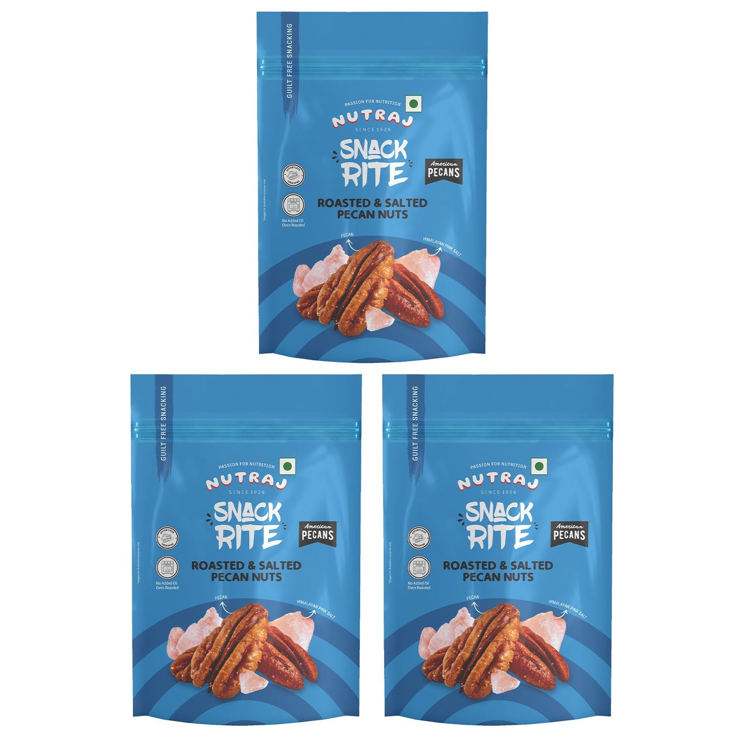 Nutraj Snackrite Roasted & Salted Pecan Nuts 40 g Pouch