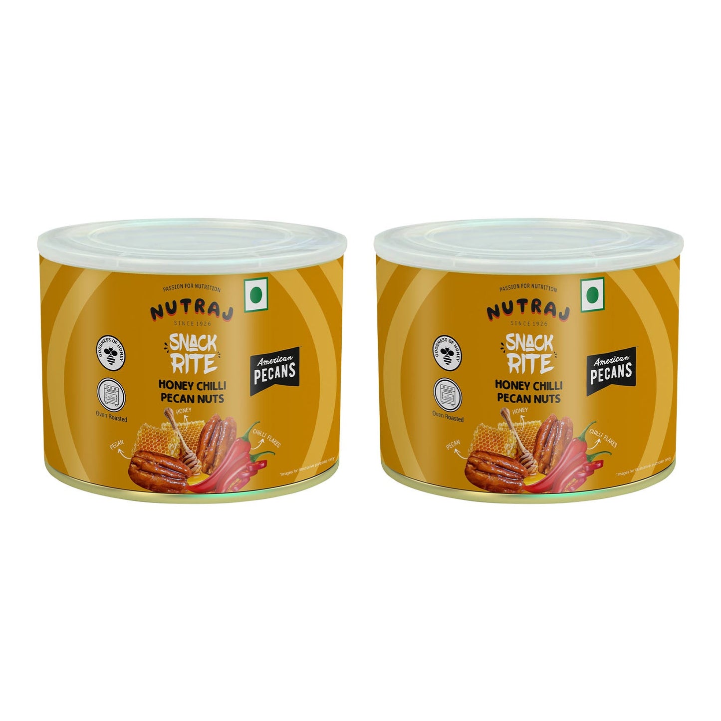 Nutraj Snackrite Honey Chilli Pecan Nuts 80 g Tin