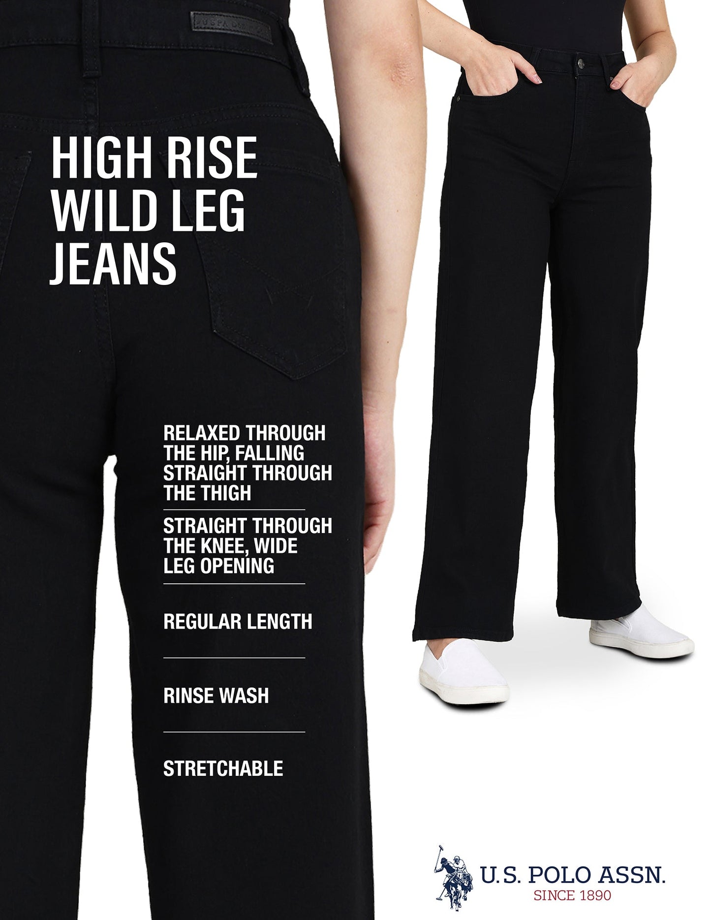 High Rise Wide Leg Jeans