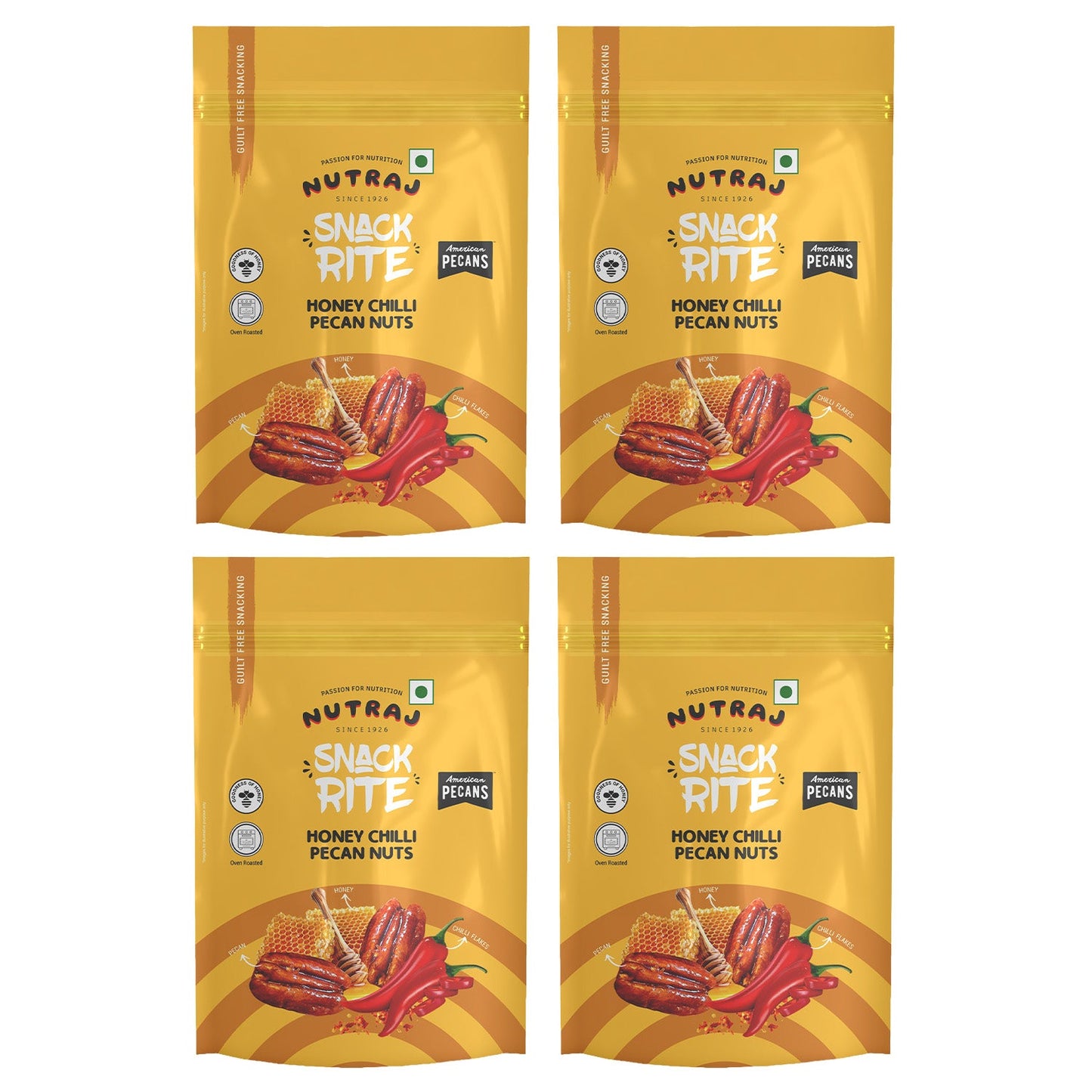 Nutraj Snackrite Honey Chilli Pecan Nuts 40 g Pouch