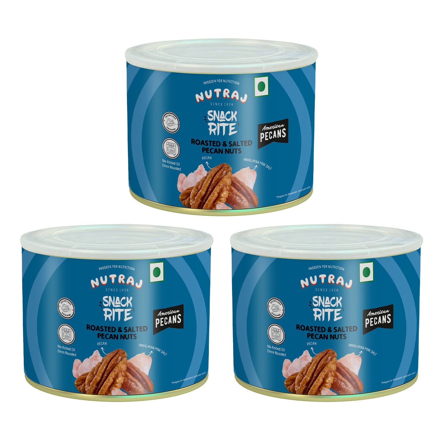 Nutraj Snackrite Roasted & Salted Pecan Nuts 80 g Tin