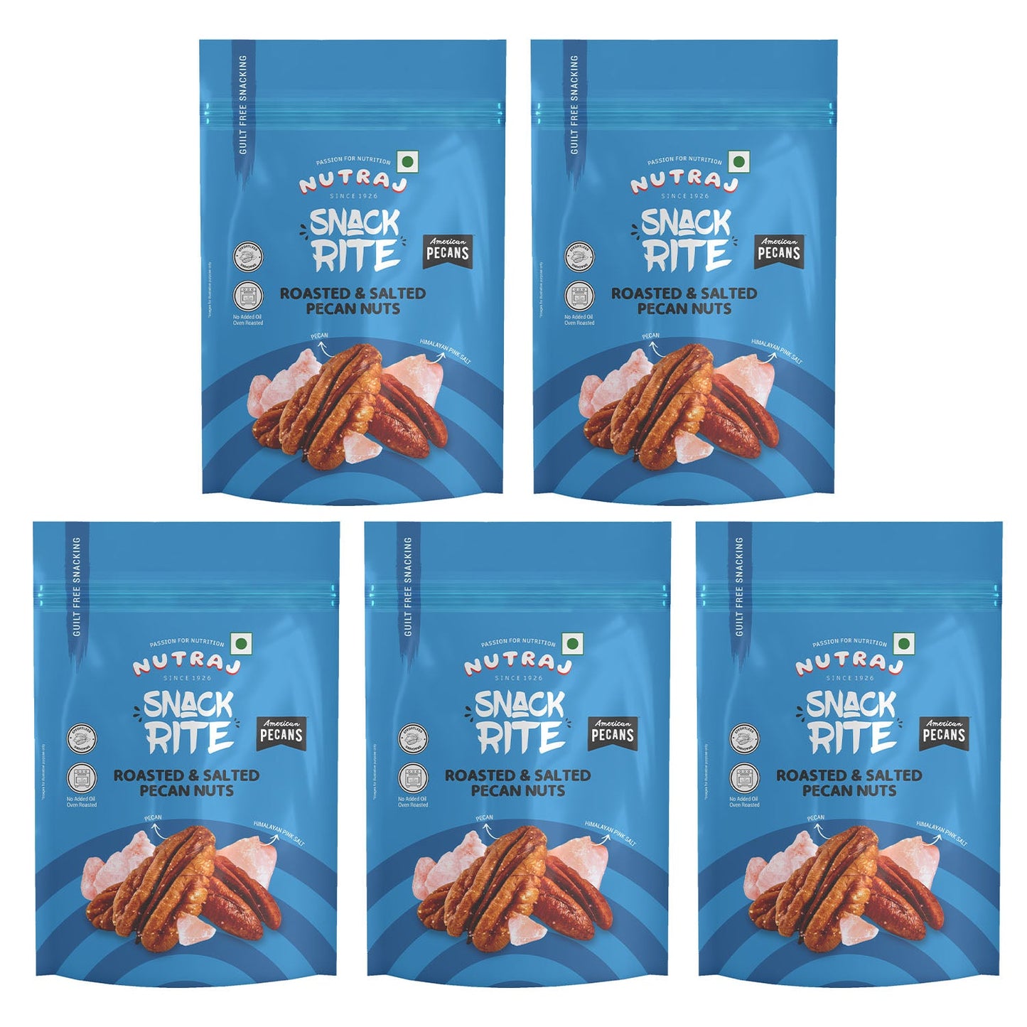 Nutraj Snackrite Roasted & Salted Pecan Nuts 40 g Pouch