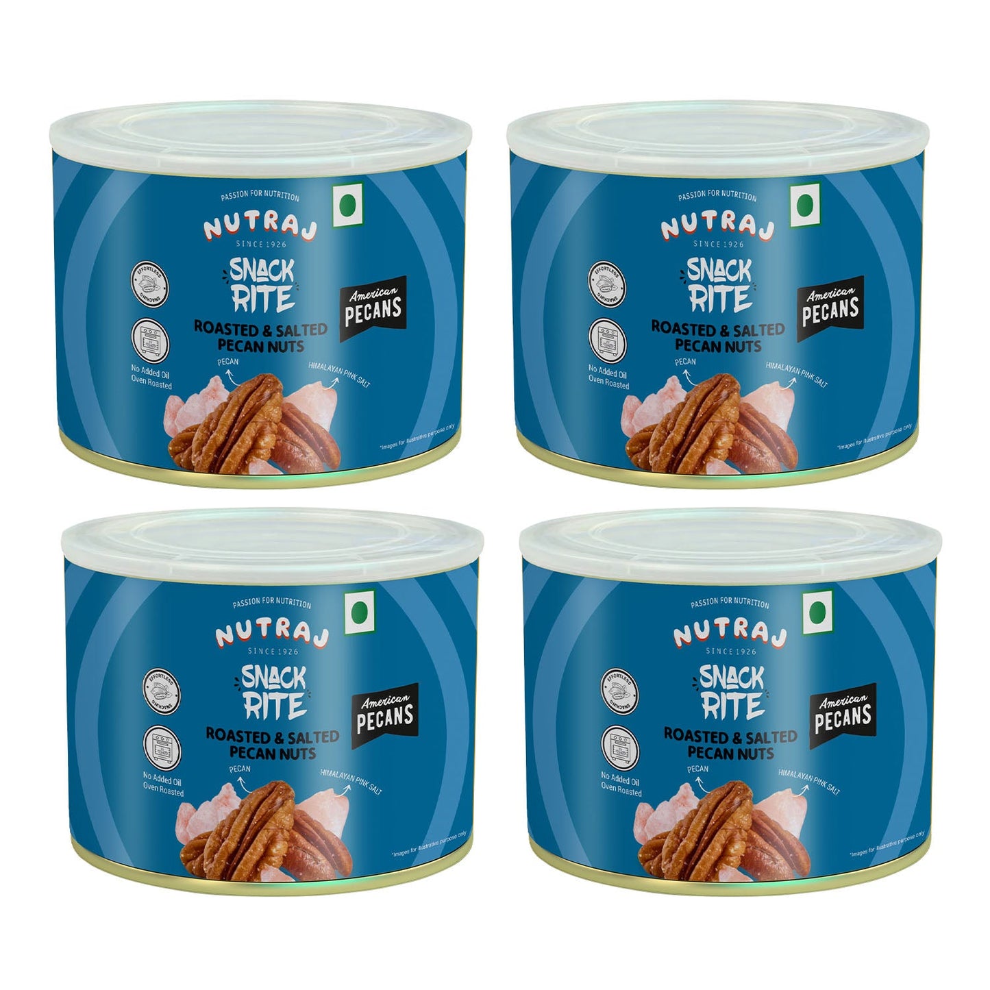 Nutraj Snackrite Roasted & Salted Pecan Nuts 80 g Tin