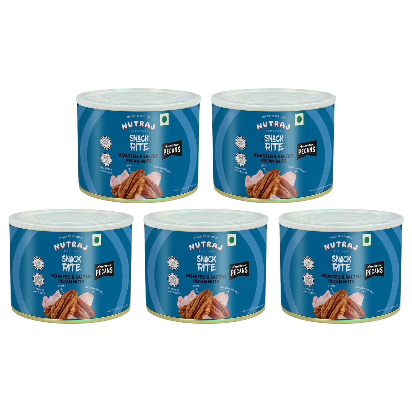 Nutraj Snackrite Roasted & Salted Pecan Nuts 80 g Tin