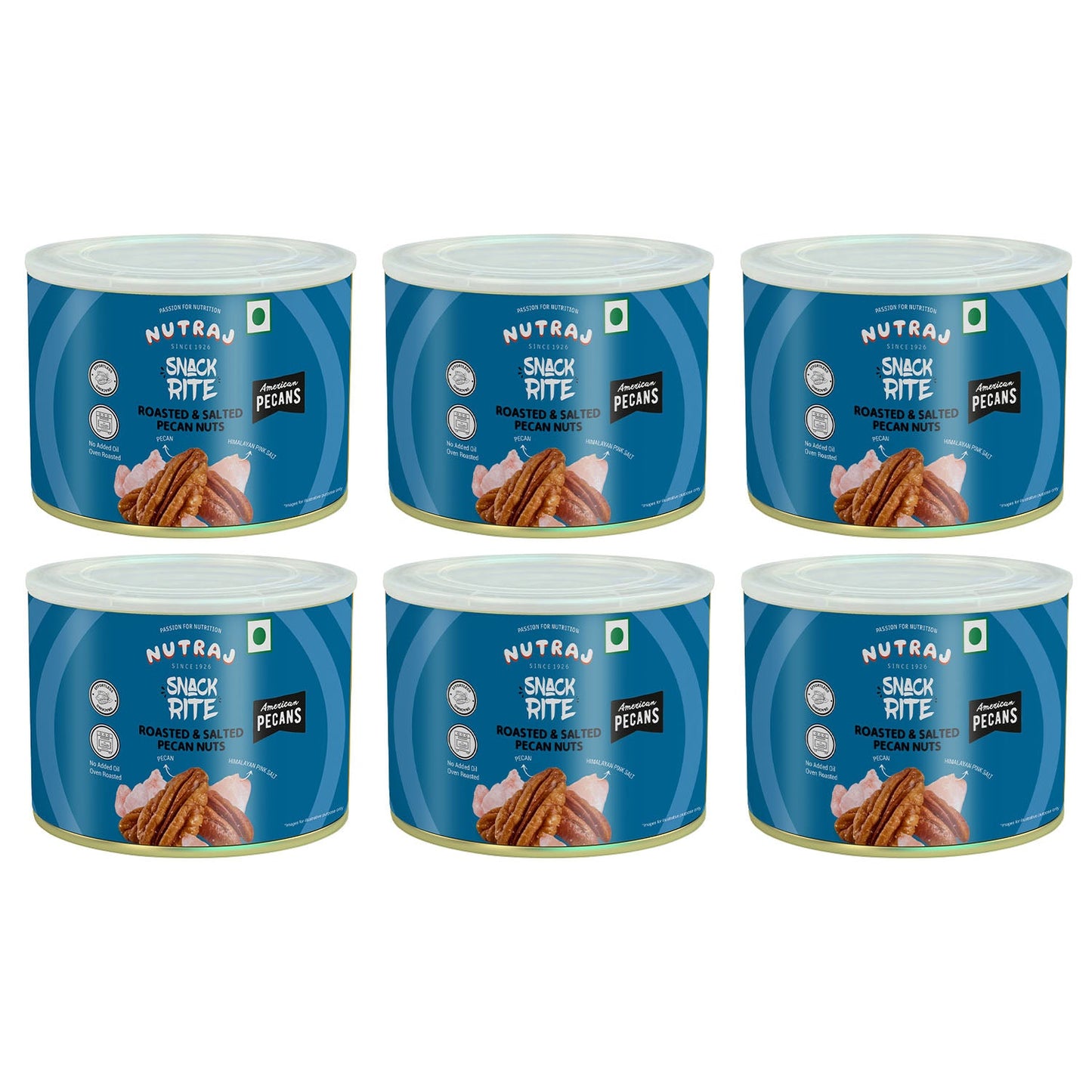 Nutraj Snackrite Roasted & Salted Pecan Nuts 80 g Tin