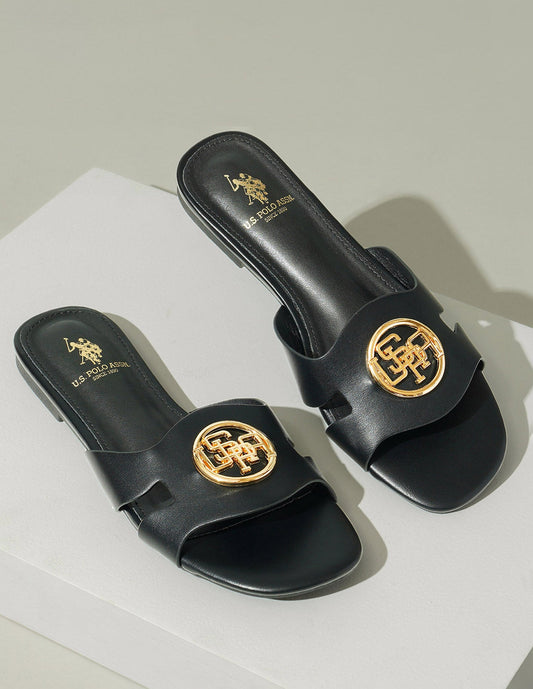 Logo Accent Vamp Strap Perla Sandals