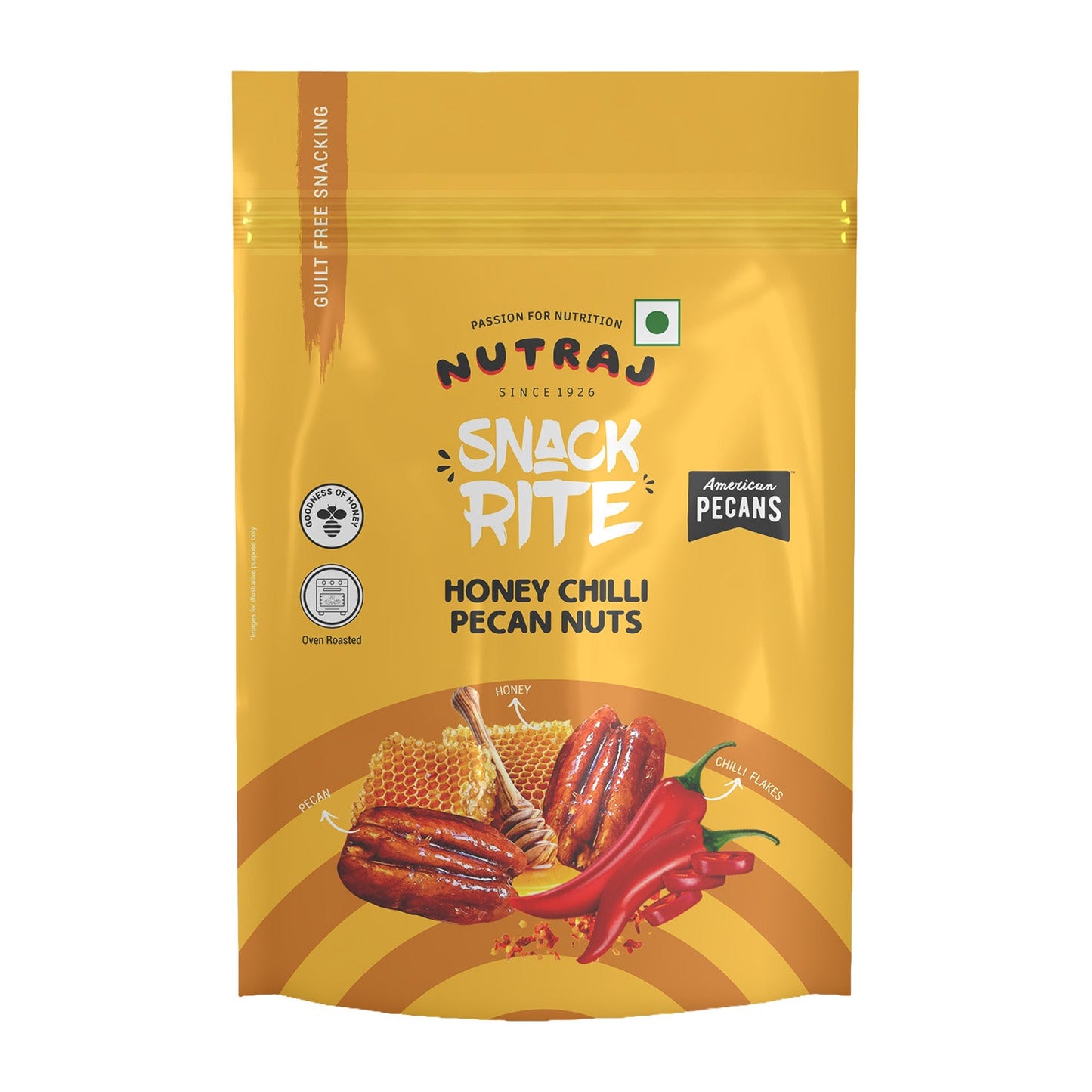 Nutraj Snackrite Honey Chilli Pecan Nuts 40 g Pouch