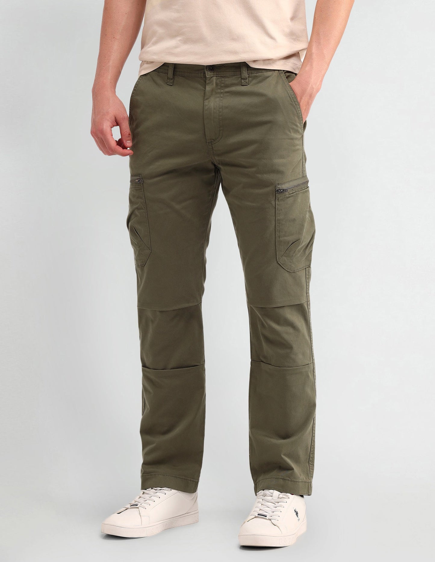 Straight Solid Trousers