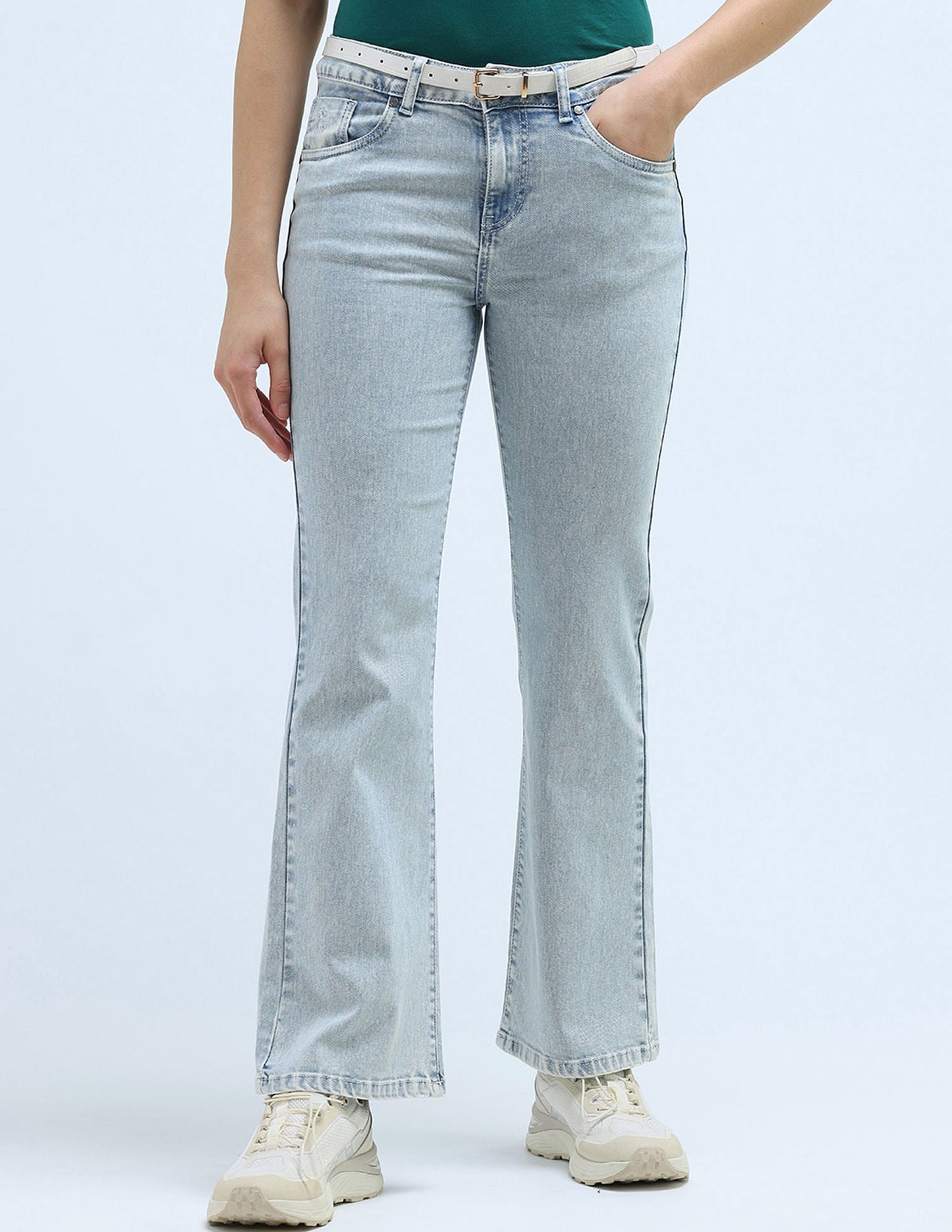 Mid Rise Boot Cut Jeans