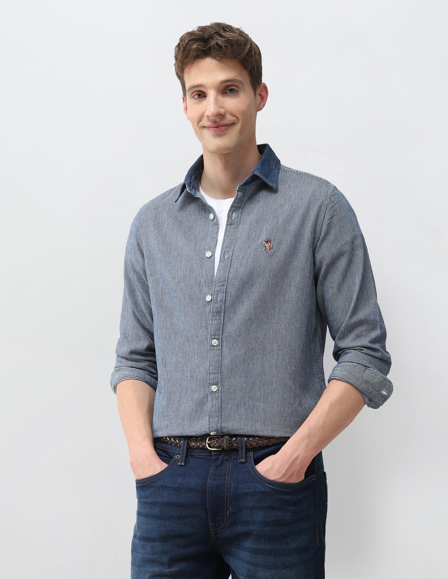 Vertical Striped Twill Shirt