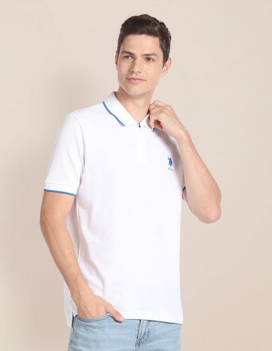 Solid Cotton Polo Shirt