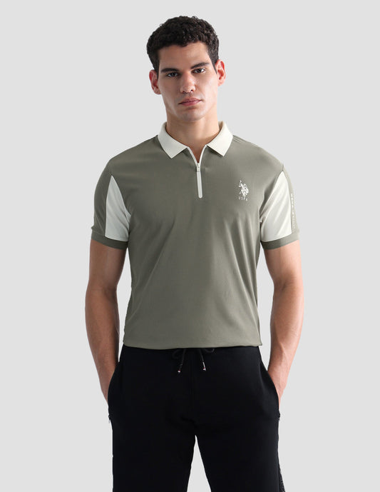 Solid Slim Fit Active Polo Shirt
