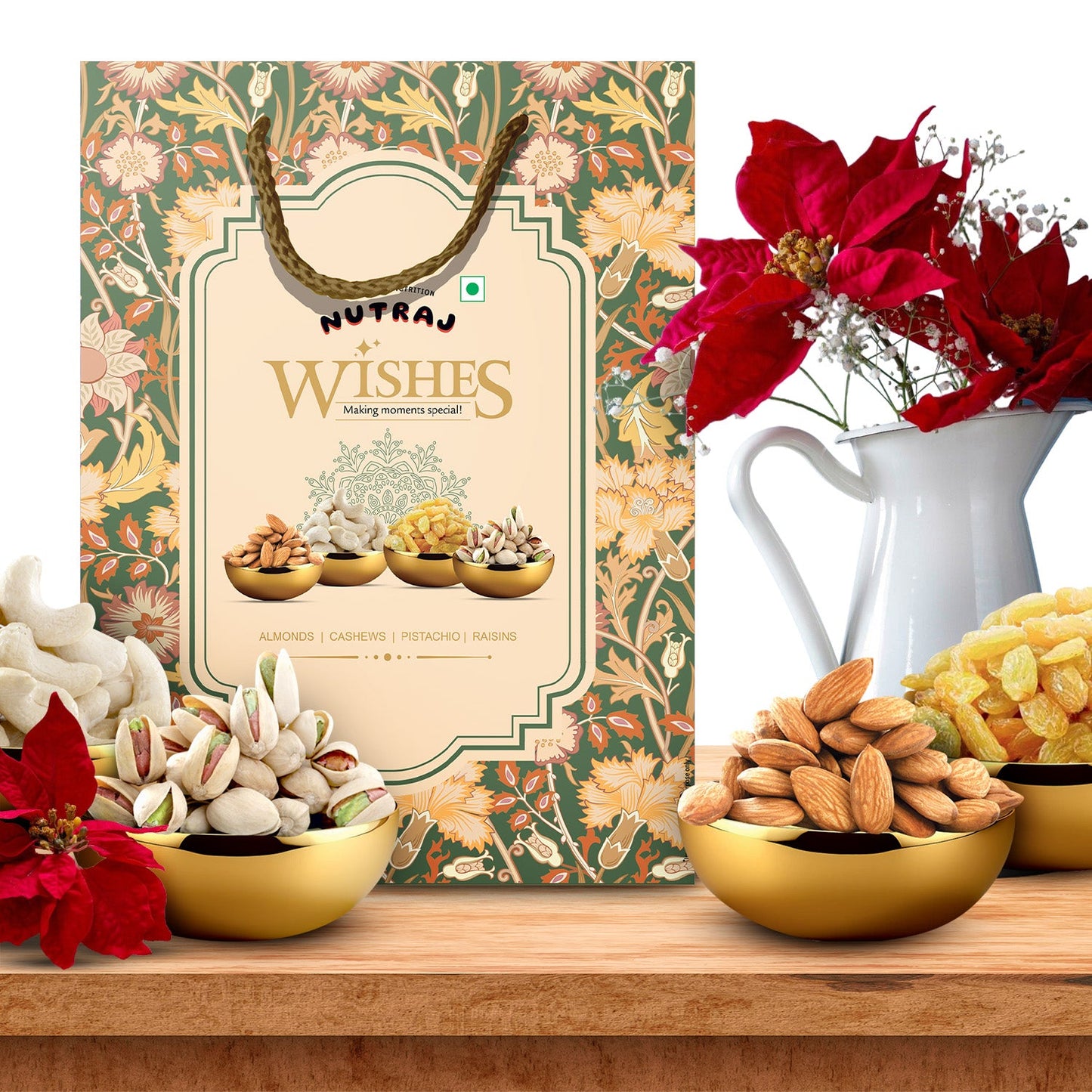 Nutraj Wishes Royal Blossom 600g Diwali Gift Hamper | GB-59