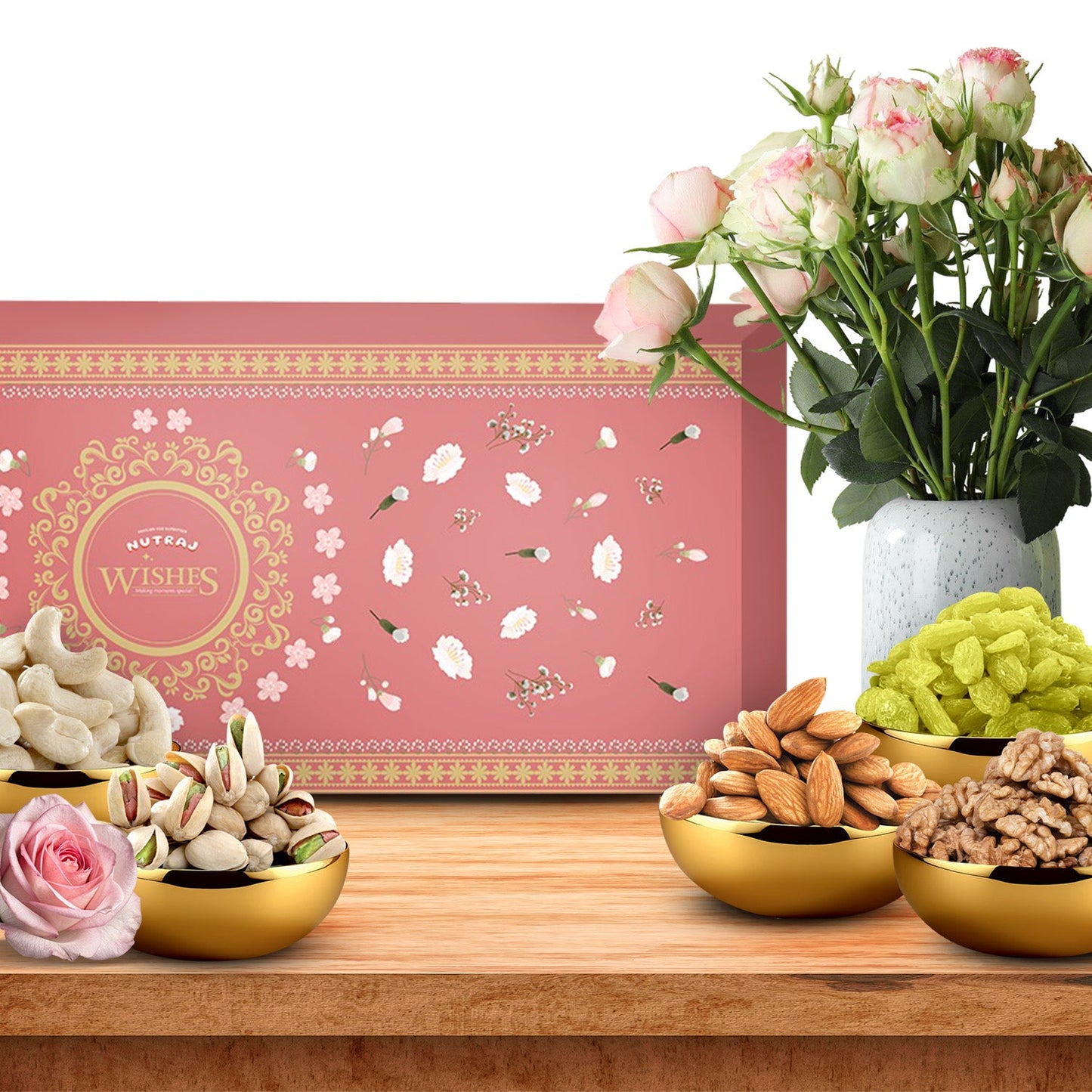 Nutraj Wishes Roseate Delight 1 Kg Diwali Box | GB-94