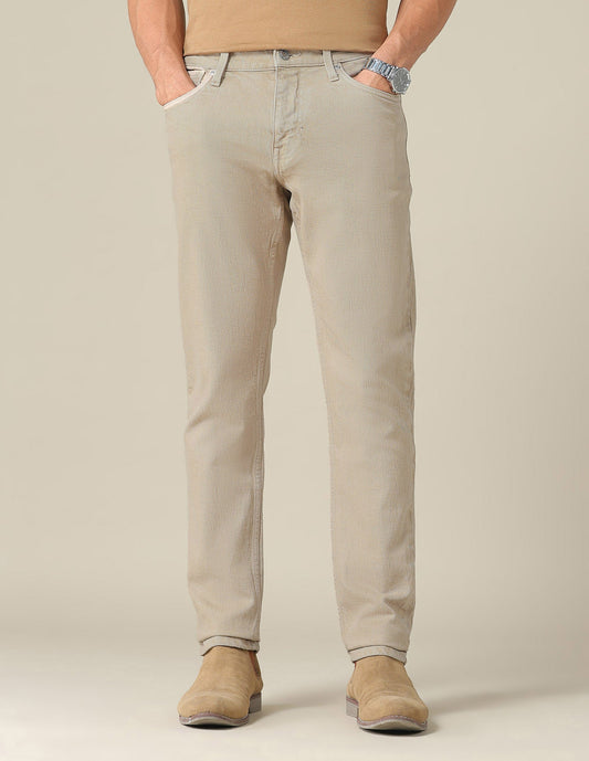 Brandon Slim Tapered Fit Beige Jeans