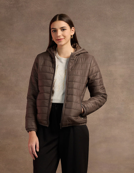 Hooded Nylon Puffer Jacket