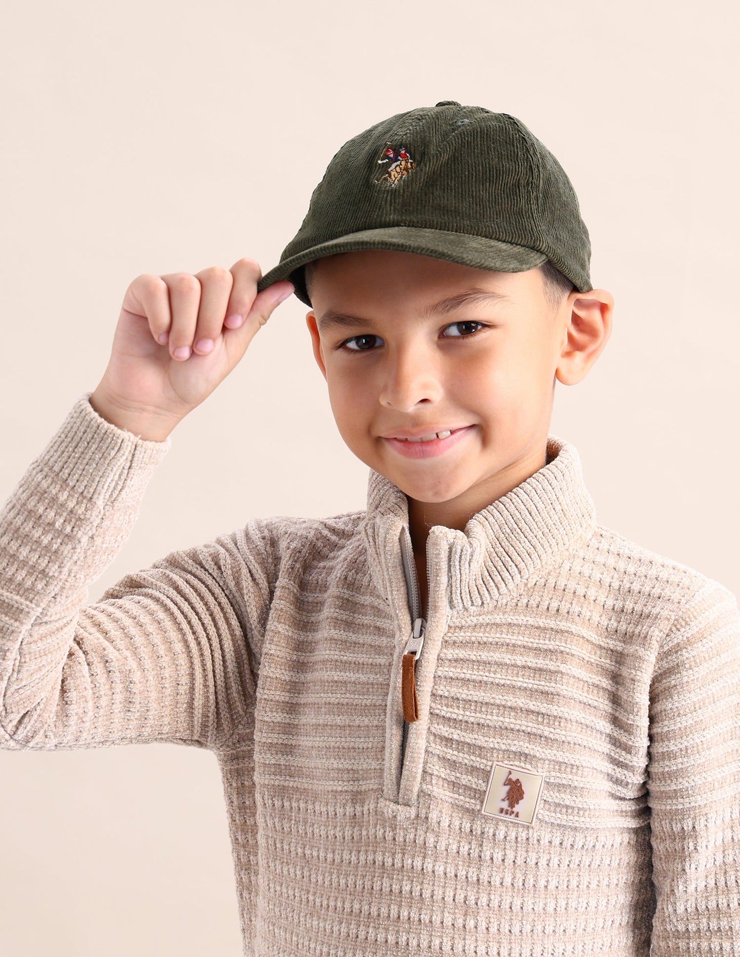 Boys Logo Embroidered Cotton Cap