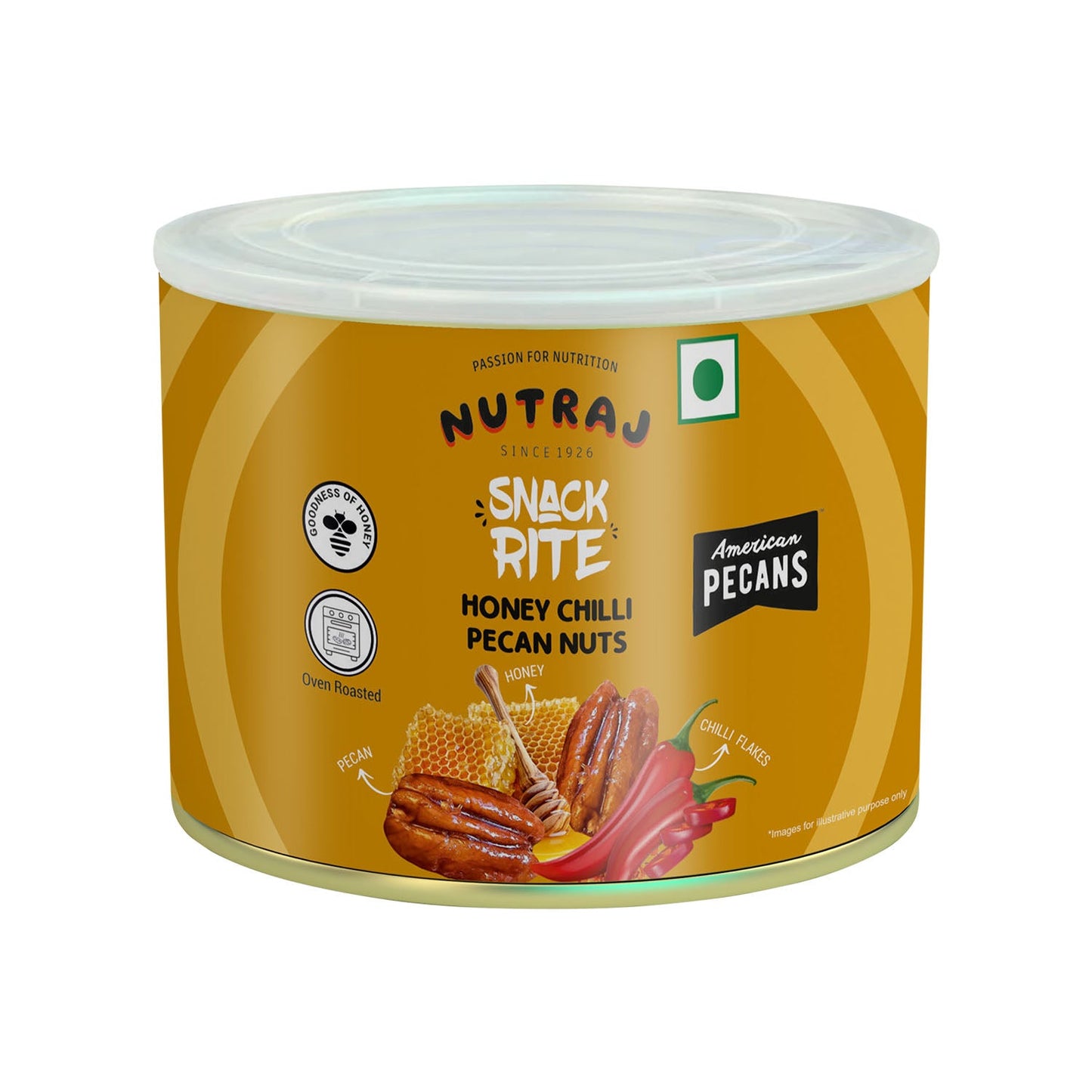Nutraj Snackrite Honey Chilli Pecan Nuts 80 g Tin