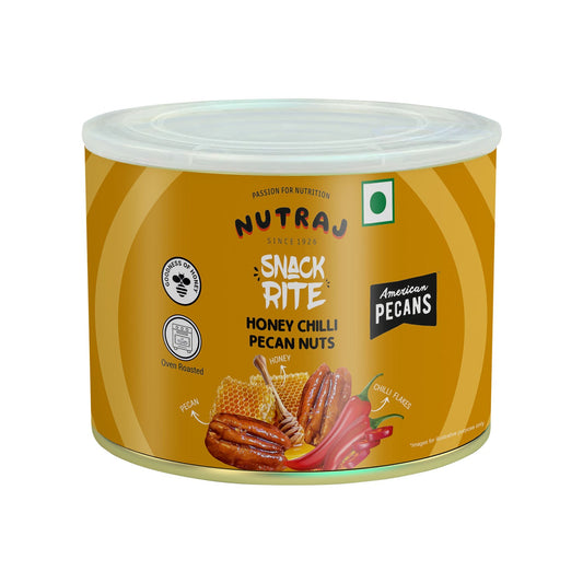 Nutraj Snackrite Honey Chilli Pecan Nuts 80 g Tin