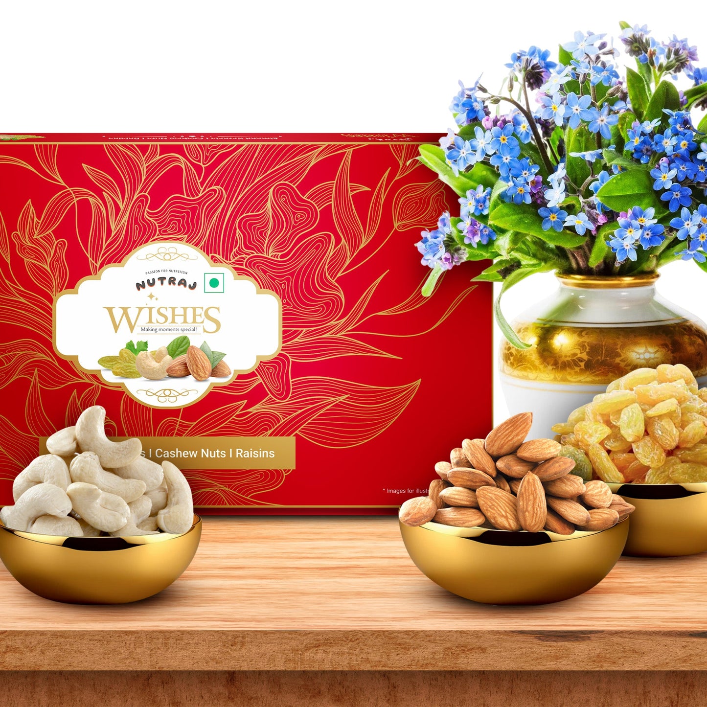 Nutraj Wishes Leafy Wispers 300g Diwali Gift Box | GB-152