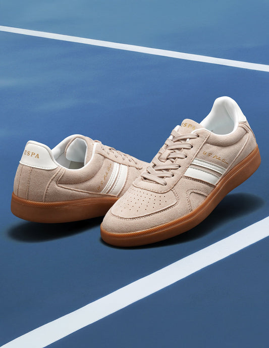 Women Round Toe Edda Striped Sneakers