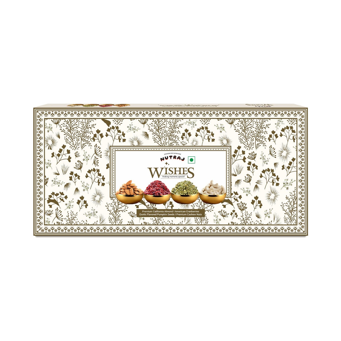 Nutraj Wishes Blooming Gold 400gm Diwali Gift Hamper | GB - 153