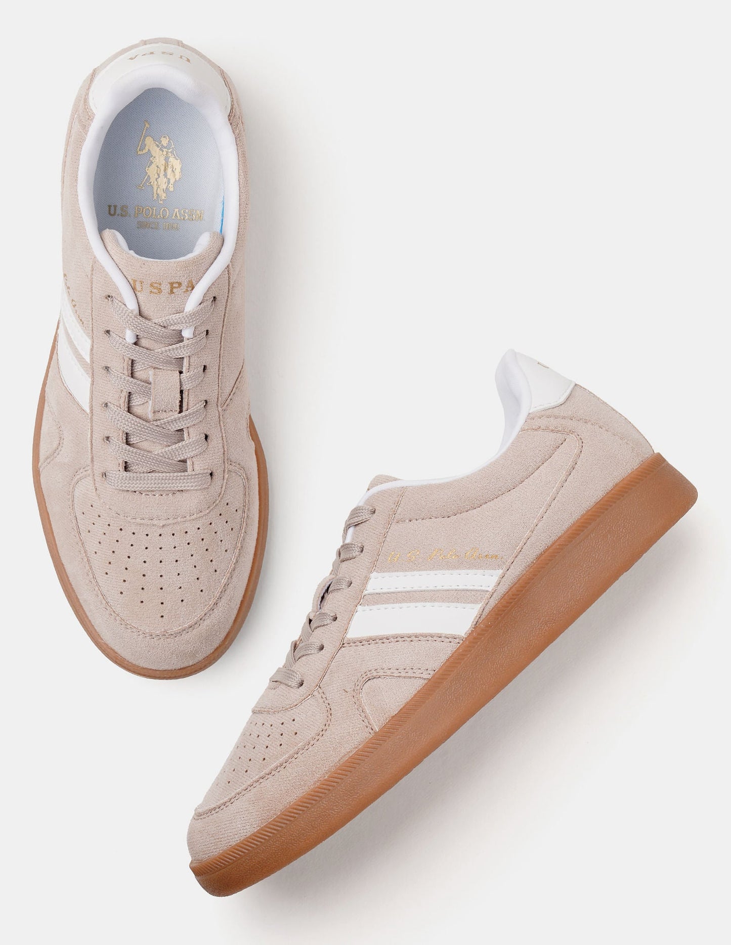 Women Round Toe Edda Striped Sneakers