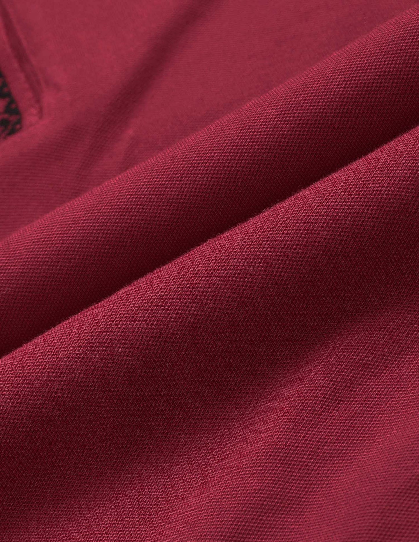 Jacquard Collar Solid Polo Shirt