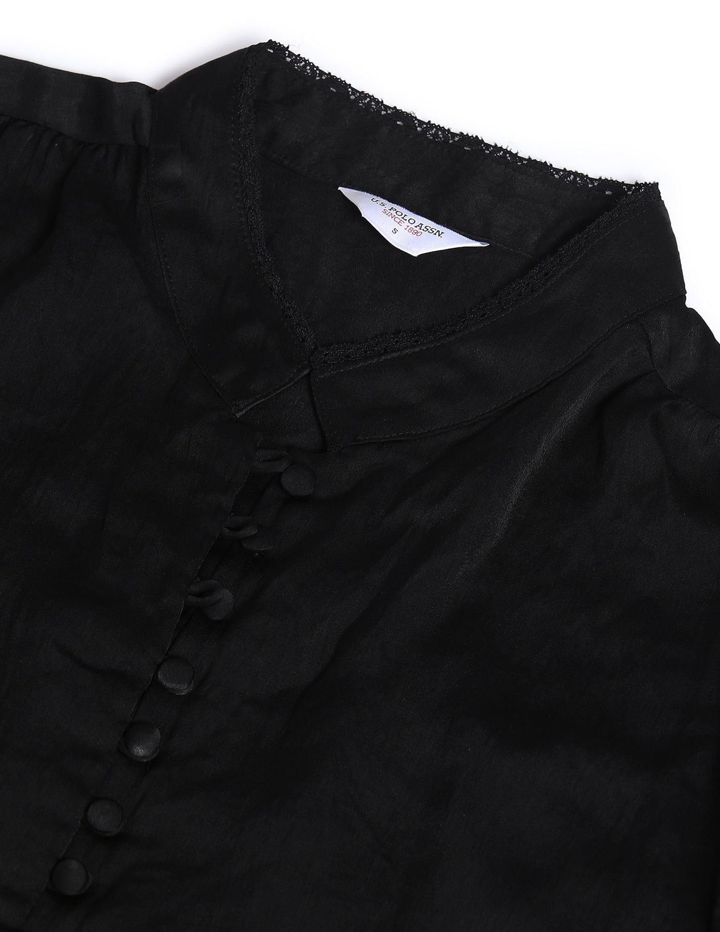 Lace Detail Solid Shirt