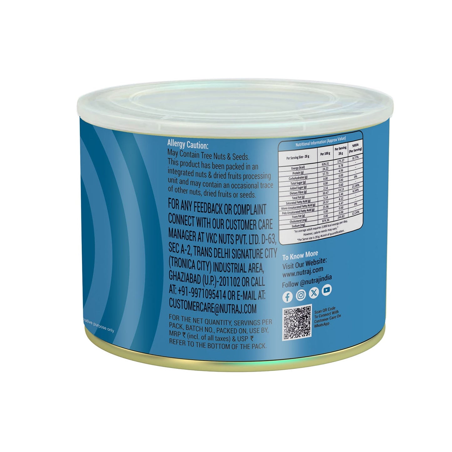 Nutraj Snackrite Roasted & Salted Pecan Nuts 80 g Tin