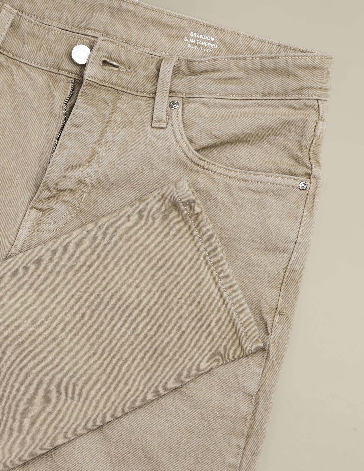 Brandon Slim Tapered Fit Beige Jeans