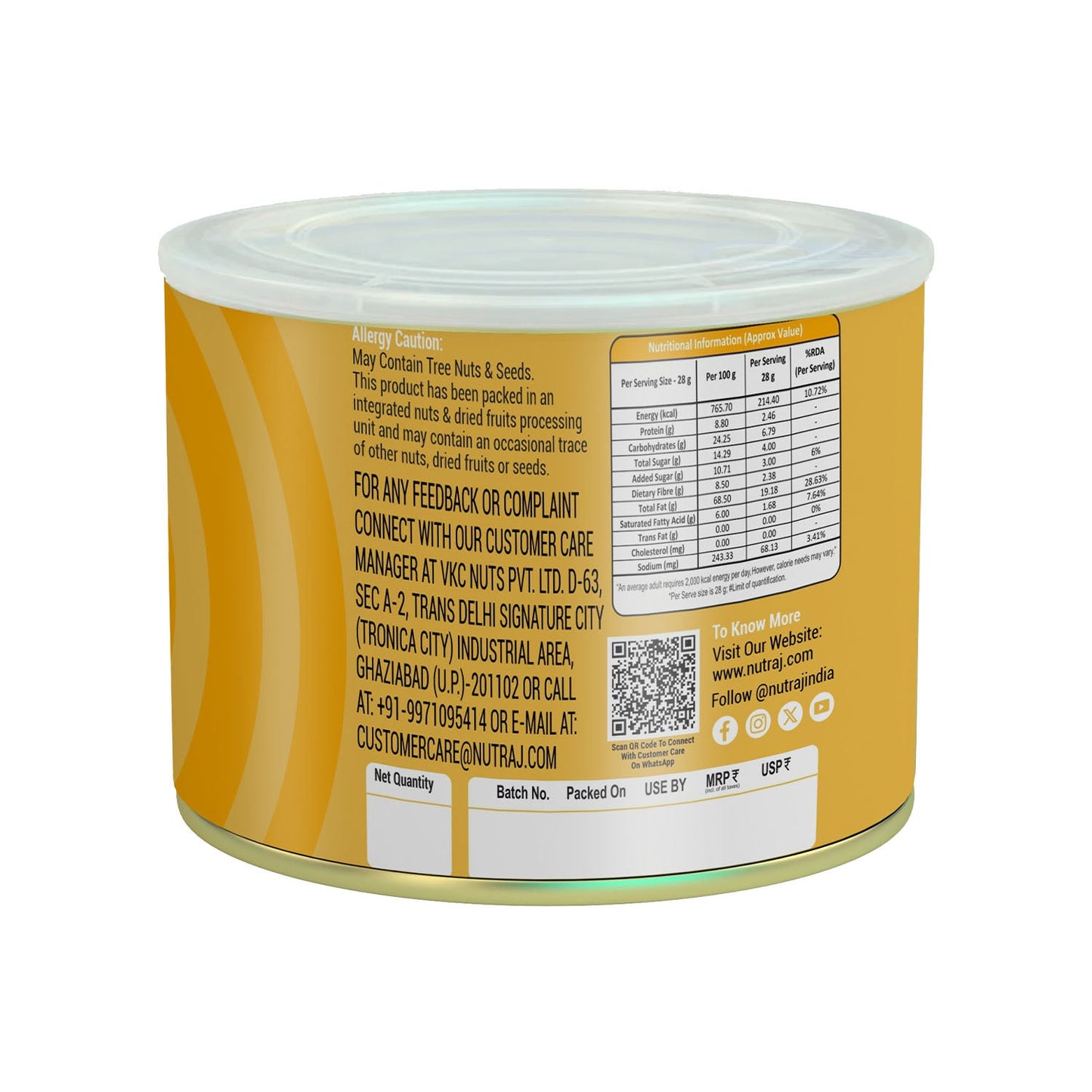 Nutraj Snackrite Honey Chilli Pecan Nuts 80 g Tin