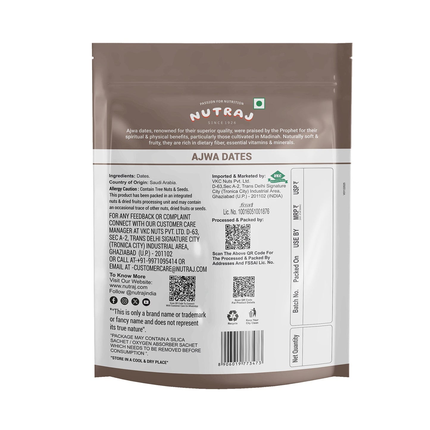 Nutraj Ajwa Dates Khajoor 500 gm