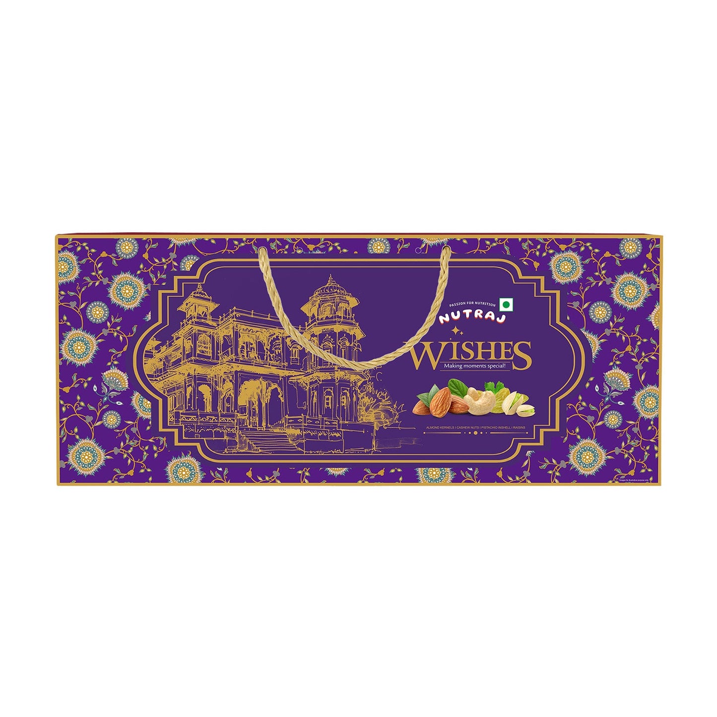 Nutraj Wishes Floral Majesty 600g Diwali Gift Box | GB-79