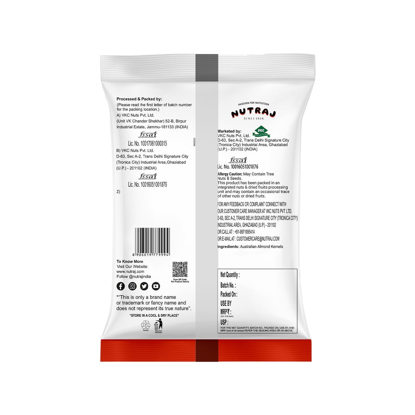 Nutraj Australian Almonds Kernel 100g