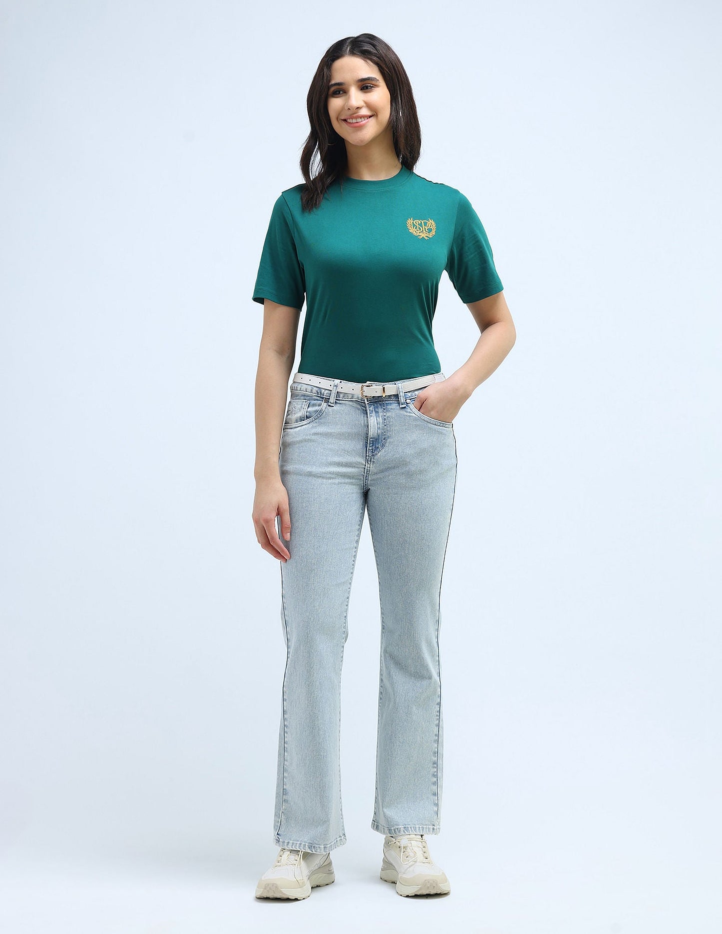 Mid Rise Boot Cut Jeans