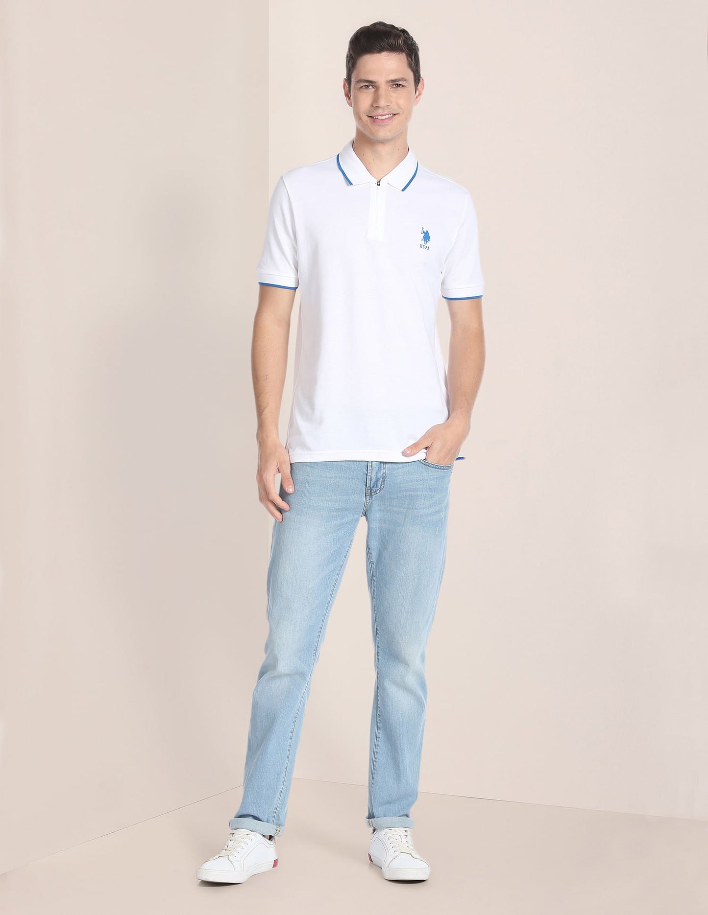 Solid Cotton Polo Shirt