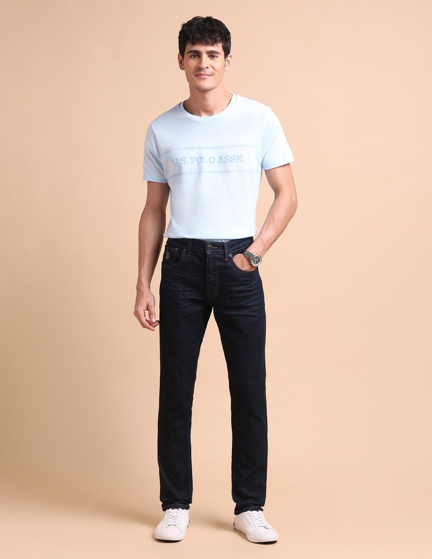 Brandon Slim Tapered Fit Blue Jeans