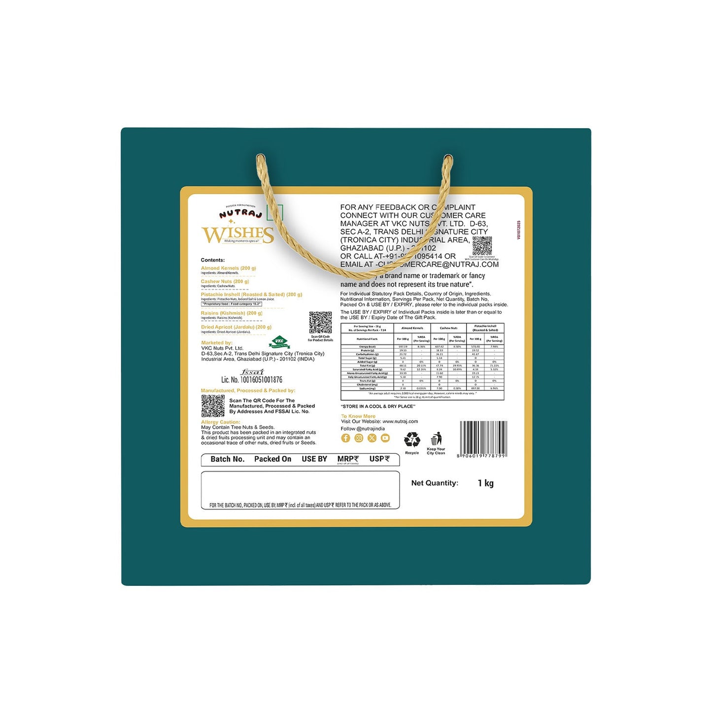 Nutraj Wishes Regal Tradition 1 Kg Diwali Gift Box | GB-158