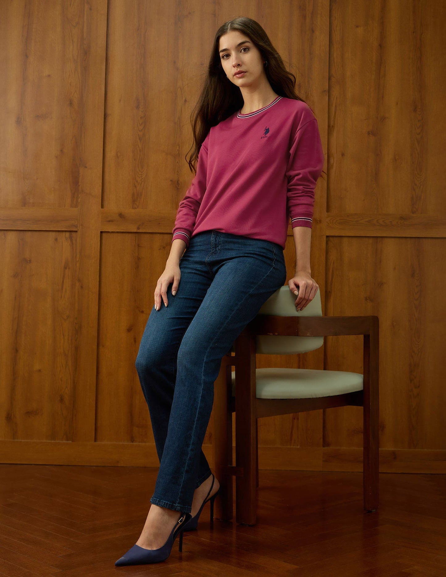 Solid Drop Shoulder Sweatshirt