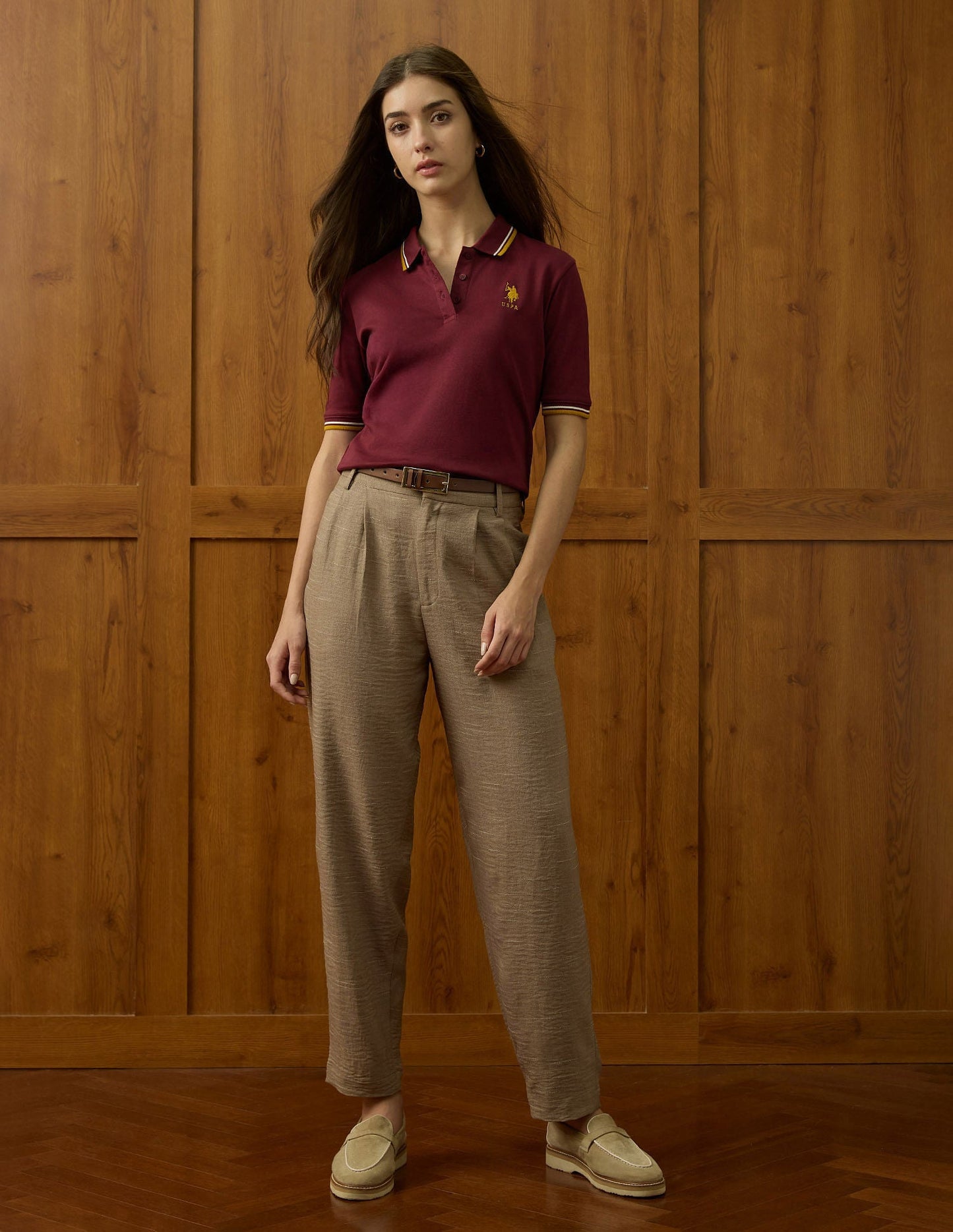 Polo Collar Cotton Tshirt With Tipping