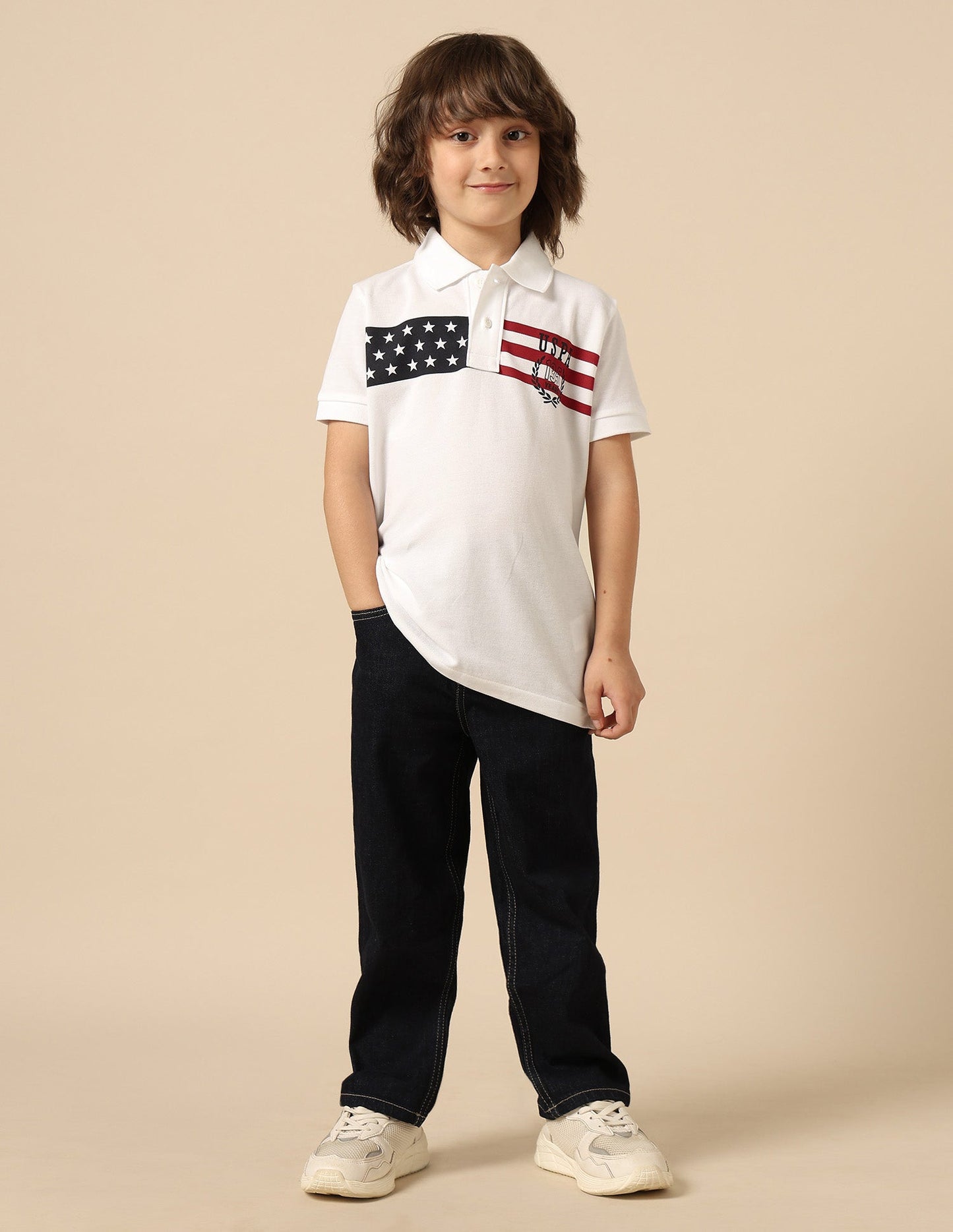 Boys Graphic Printed Regular Fit Polo Shirt