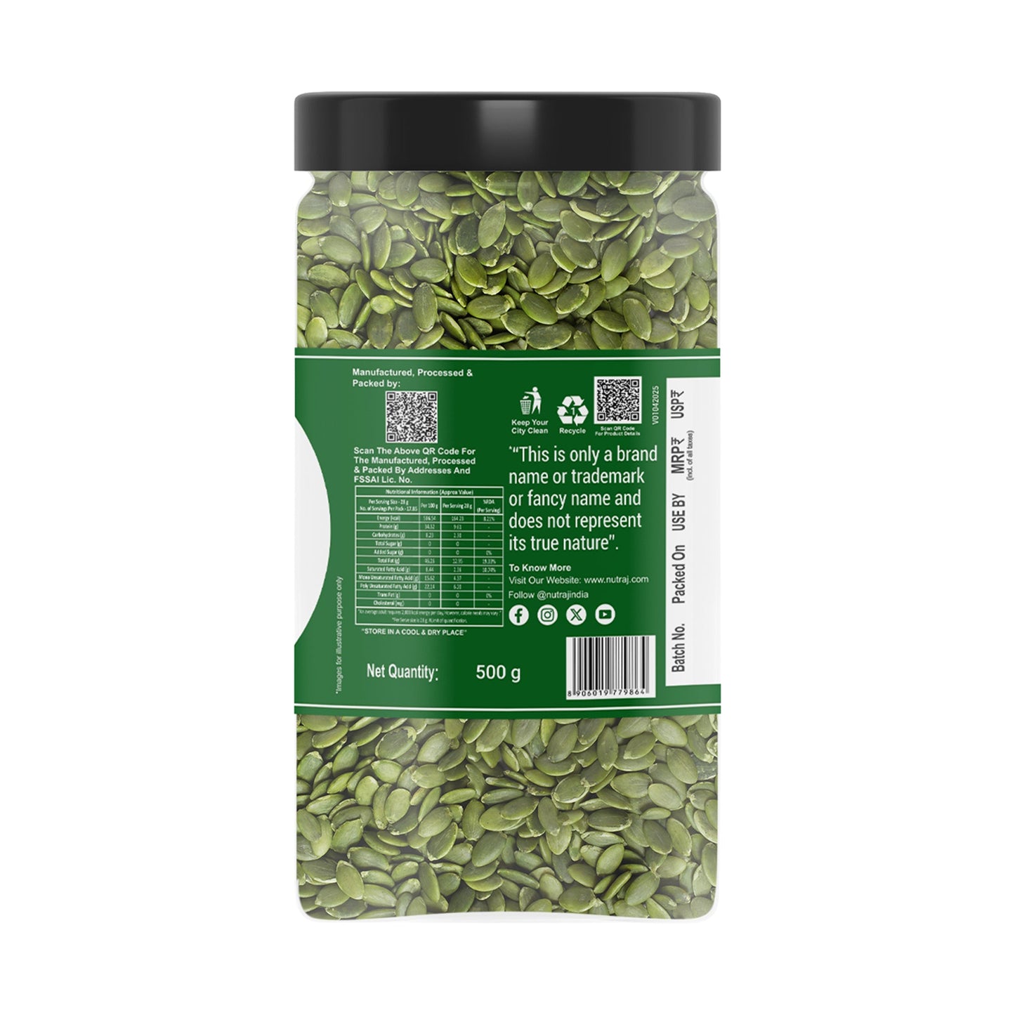 Nutraj Pumpkin seeds 500g Jar