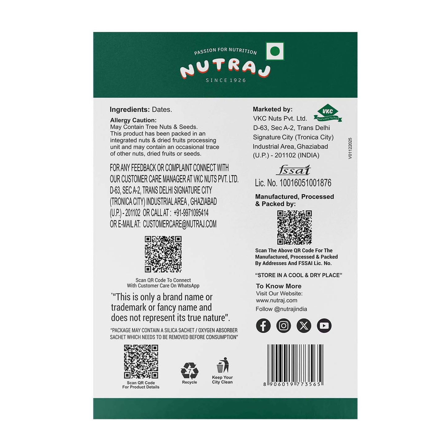 Nutraj Kalmi Dates Khajoor 200 gm