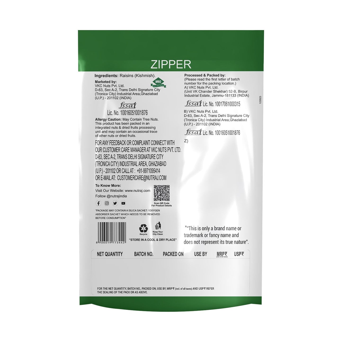 Nutraj Round Raisins 200gm (kishmish/kismis)